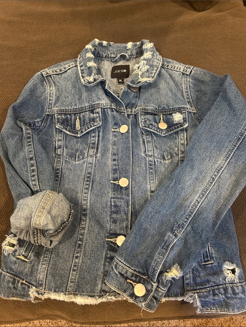 Kids Joes Distressed Medium (8/10) Wash Denim Jacket